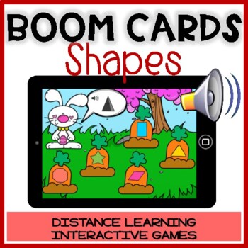 Preview of BOOM CARDS Spring: SHAPES Identification Geometry Distance Learning