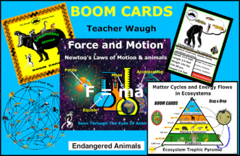 Preview of BOOM CARDS - Endangered Animals in ecosystems