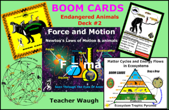 Preview of BOOM CARDS - Endangered Animals in ecosystems Deck #2
