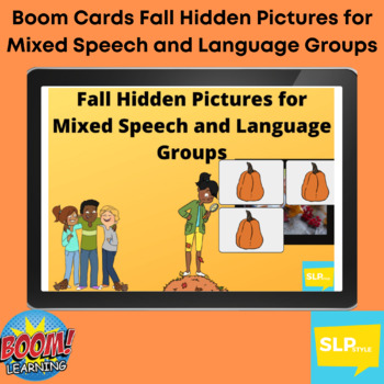 Preview of BOOM CARDS FALL HIDDEN PICTURES FOR MIXED SPEECH AND LANGUAGE GROUPS