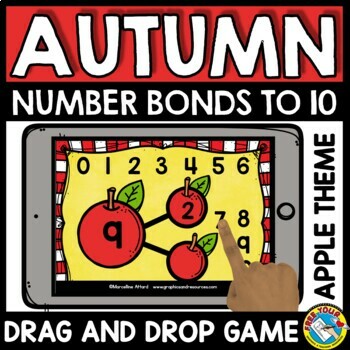 Preview of BOOM CARDS FALL MATH ACTIVITY NUMBER BONDS TO 10 GAME SEPTEMBER MORNING WORK