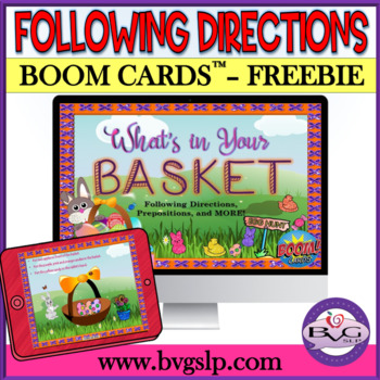 Preview of BOOM CARDS FREEBIE Following Directions | Prepositions Spring Edition