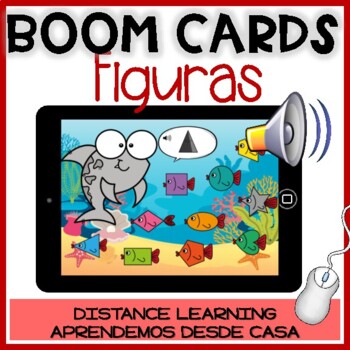 Preview of BOOM CARDS verano:Figuras geométricas-  Summer shape Distance Learning