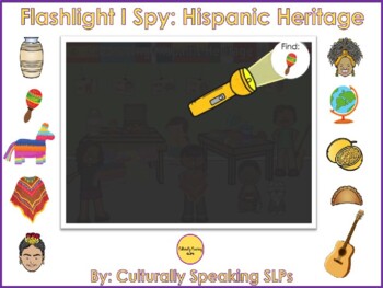 Preview of BOOM CARDS™ Flashlight I SPY: Hispanic Heritage