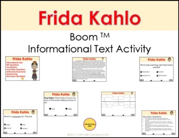 Preview of BOOM CARDS™ Frida Kahlo - Activity Packet