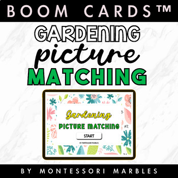 Preview of BOOM CARDS™ Gardening Tools Picture Matching for Preschooler