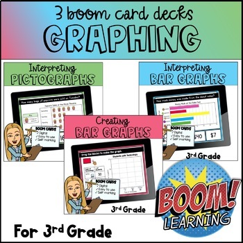 Preview of BOOM CARDS- Graphing *Mini Bundle* (3rd Grade)- Digital Learning