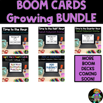 Preview of BOOM CARDS Growing Bundle for Distance Learning