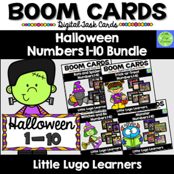 Preview of BOOM CARDS Halloween Numbers 1-10 Bundle