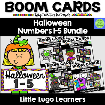 Preview of BOOM CARDS Halloween Numbers 1-5 Bundle