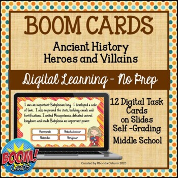 Preview of Ancient History important People Task Cards | Digital BOOM CARDS