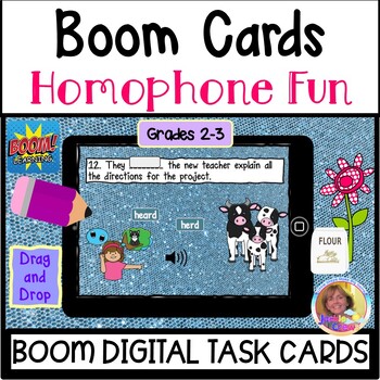 Preview of BOOM CARDS Homophone Fun