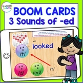 BOOM CARDS INFLECTIONAL ENDINGS 3 SOUNDS OF ED Phonics Gam