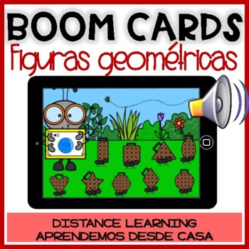 Preview of BOOM CARDS primavera: geometría FIGURAS- Spanish Spring Shapes Distance Learning