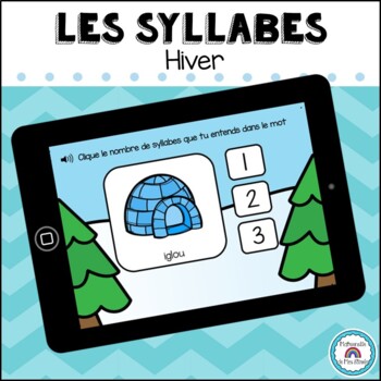 Preview of BOOM CARDS - Les syllabes Hiver