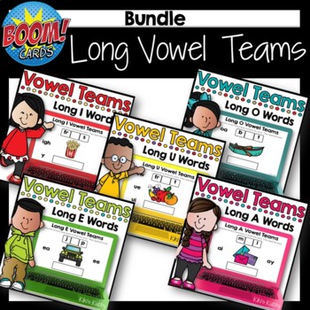 Preview of BOOM CARDS Long Vowel Teams BUNDLE