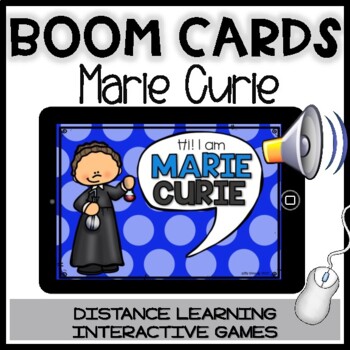 Preview of BOOM CARDS MARIE CURIE: Reading comprehension activities | Women in Science