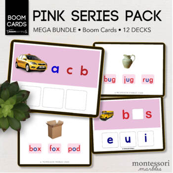 Three Part Card Laminated Montessori The Pink Series Pictures & Words 84 - 
