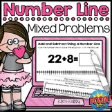 BOOM CARDS Mixed Problems Using a Number Line Deck 5 | Add