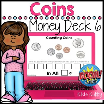 Preview of BOOM CARDS Money Deck 6: Counting on with Coins