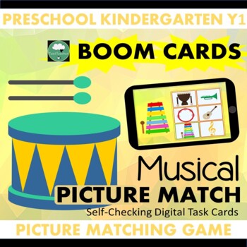 Preview of BOOM CARDS Music Picture Matching