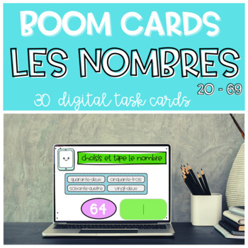 Preview of BOOM CARDS Nombres de 20 à 69 | Maths French Numbers SET 6