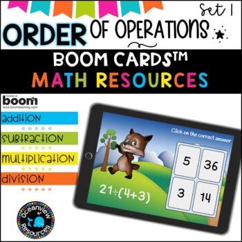 Preview of BOOM CARDS-Order of Operations Set 1