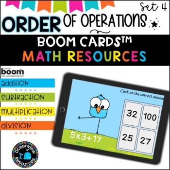 Preview of BOOM CARDS-Order of Operations Set 4