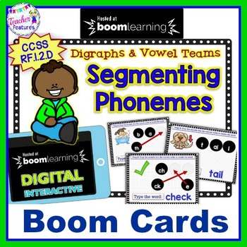 Preview of Boom Cards DIGRAPHS & VOWEL TEAMS PHONEMIC AWARENESS ACTIVITIES