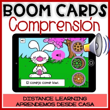 Preview of BOOM CARDS Primavera:COMPRENSIÓN de LECTURA y AUDITIVA- Spring Distance Learning