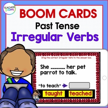 Preview of 2nd Grade IRREGULAR PAST TENSE VERBS Grammar Review & Practice BOOM CARDS