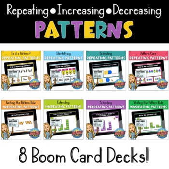 Preview of BOOM CARDS Patterns: Repeating, Increasing & Decreasing- Digital Learning
