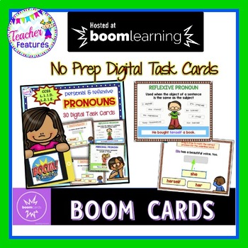 Preview of Boom Cards PERSONAL & REFLEXIVE PRONOUNS 2nd Grade Grammar
