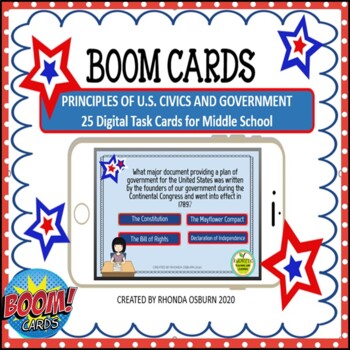 Preview of U. S. Civics and Government Digital Task Cards | BOOM CARDS