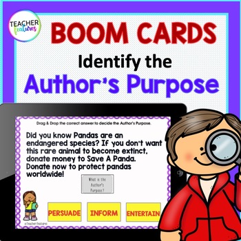 Preview of AUTHOR'S PURPOSE 2nd Grade READING STRATEGIES Boom Cards