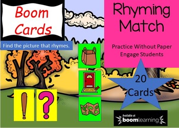 Preview of BOOM CARDS - Rhyming (CVC Pictures) FREEBIE