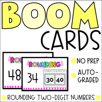 Preview of BOOM CARDS - Rounding Two-Digit Numbers (Nearest Ten)