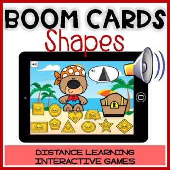 Preview of BOOM CARDS Summer: SHAPES Identification Game | Pirates Distance Learning