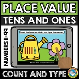 BOOM CARDS SPRING MATH 1ST GRADE PLACE VALUE GAME TENS AND