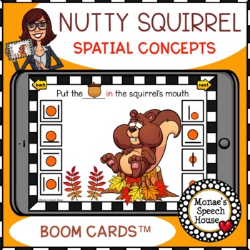 Preview of BOOM CARDS™ SQUIRREL SPATIAL CONCEPTS  SPEECH THERAPY