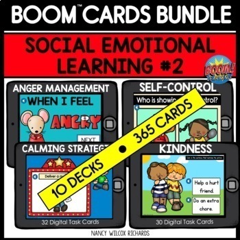 Preview of BOOM CARDS Social Emotional Learning BUNDLE Set 2 Distance Learning