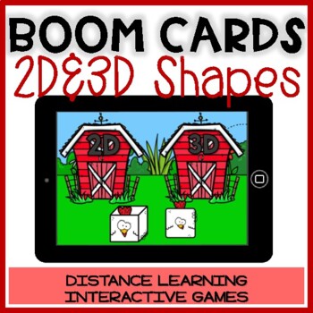 Preview of BOOM CARDS Spring: SORT 2D AND 3D SHAPES | Geometry Farm Digital Game