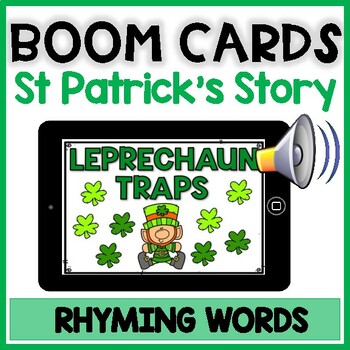 Preview of BOOM CARDS St Patrick's Day Story: How to catch Leprechaun Reading Comprehension