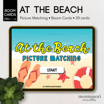 Preview of BOOM CARDS™ Summer At the Beach Picture Matching for Preschooler