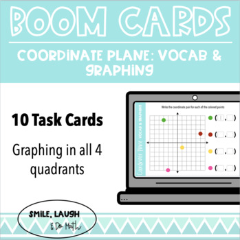 Preview of BOOM CARDS: Coordinate Plane Vocabulary and Graphing