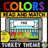 BOOM CARDS THANKSGIVING TURKEY ACTIVITY COLOR WORDS READ M