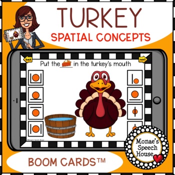 Preview of BOOM CARDS™ TURKEY SPATIAL CONCEPTS  SPEECH THERAPY