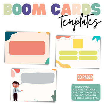 Preview of BOOM CARDS Templates and Backgrounds SET 1