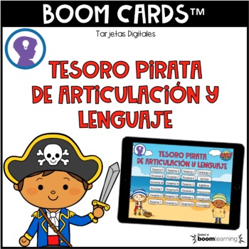 Preview of BOOM CARDS. Tesoro Pirata de Articulación y Lenguaje