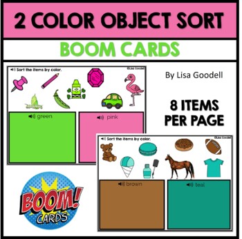 Preview of BOOM CARDS Two Color Image Sort 20 Online File Folders